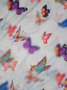 White Butterfly Print Kurta