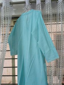 Aqua Embroidered Kurti with trouser