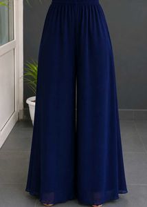 Navy Blue Flowy Palazzo Pants
