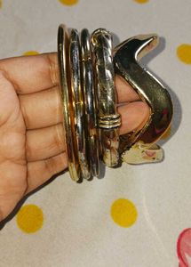 kids Chunky Gold &amp; White Bangles Set