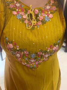 Elegant Yellow mustard Kurta Set with Dupatta
