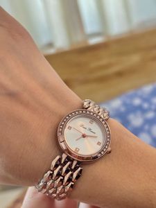 Rose Gold Crystal Bezel Watch