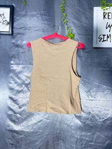 Basic Tan Sleeveless Top