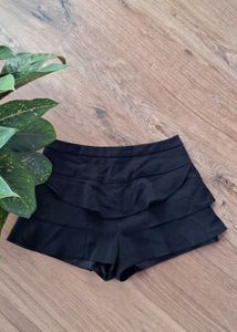 Black Tiered Ruffle Shorts