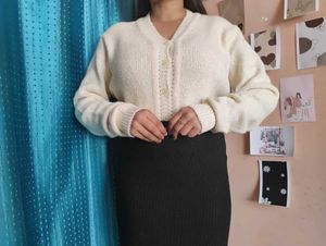❤️Cream Knit Cropped Cardigan❤️
