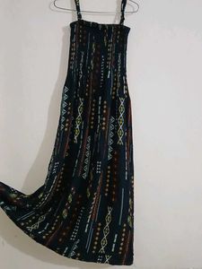 Boho Chic Printed Maxi Dress with Spaghetti Strap