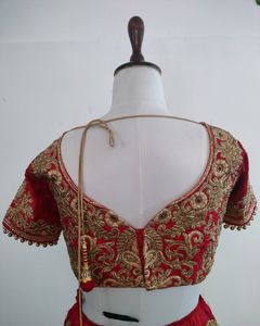 Red With Gold Embroidery Bridal Lehenga (Women's)