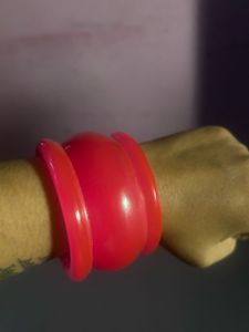 Vibrant Red Statement Bangle Set