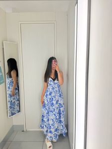 Backless Floral Maxi Dress