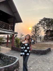evara Cute Elephant Print Long Sleeve Top