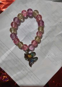 Beaded Bracelet with Butterfly Charm