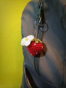 Handmade Crochet Strawberry Keychain