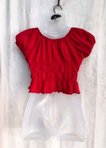 chic red crop top