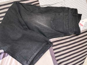 Womens Grey Wide Leg Jeans