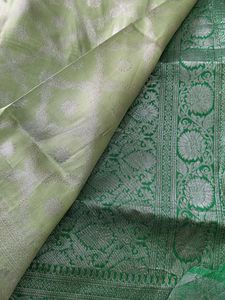 Elegant Mint Green Banarasi Silk Saree