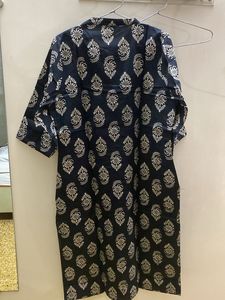Black cotton Kurta printed