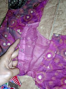 Stunning Purple Embroidered Saree with blouse