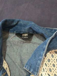 Denim Vest with Crochet Detail