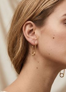 New Gold Safety Pin Hoop Earrings l Last Pair
