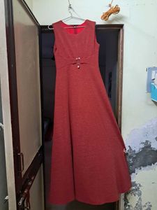 Elegant Red Sleeveless Maxi Dress