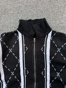Argyle Zip-Up Sweater