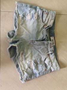 Distressed Denim Shorts