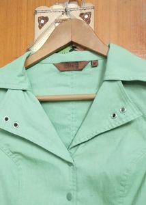 Light Green Collared Shirt Dress