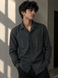 Men's Charcoal Button-Up Shirt
