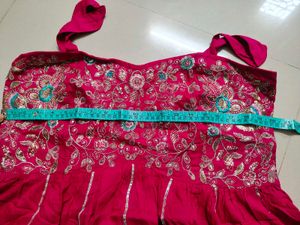 Pink Embroidered Dhoti Pant Set