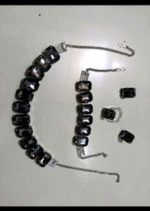 Beautiful Set With Braclet, Earrings And Ring