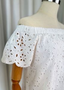 White Eyelet Off-Shoulder Dress