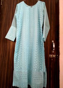 Elegant Sky Blue Chikankari Kurta