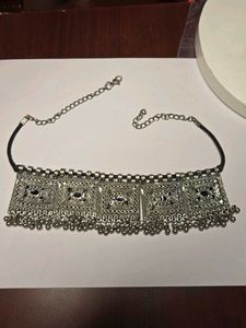 Navratri Silver Choker Necklace