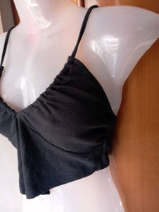 Black Halter Neck Crop Top