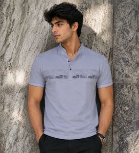 Grey Blue Polo T-Shirt