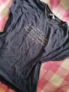 Dark Blue Graphic Print T-Shirt