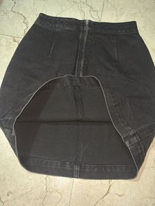 Classic Black Denim Skirt