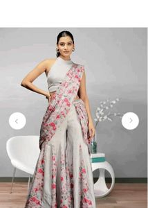 Embroidered Palazzo with attached Pallu
