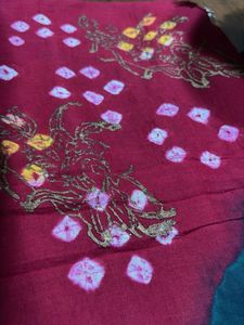 Maroon and Green Bandhani Dupatta