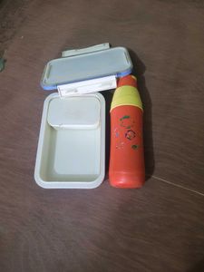 Plastic Tiffin Box with Water Bottle