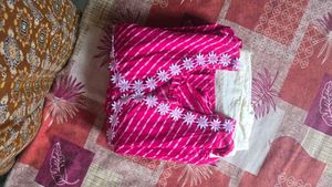 Vibrant Pink Leheriya Kurta