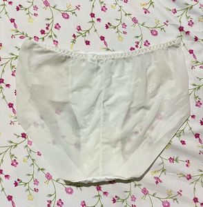 White Lace Trimmed Briefs