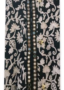 Elegant Black &amp; White Embroidered Kurta Set