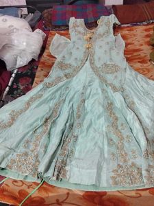 Elegant Blue Embroidered Dress no return