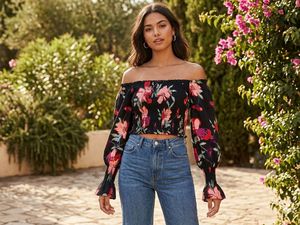 Floral Smocked Off-Shoulder Top
