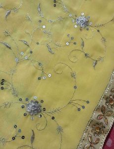 Elegant Yellow Embroidered Saree
