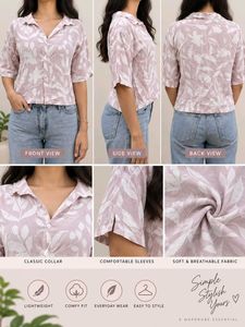 Floral Print Cropped Shirt