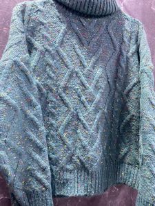 Cozy Teal Turtleneck Sweater