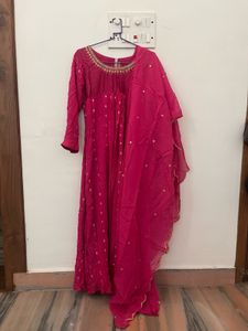 Vibrant Pink Kurta Set with Dupatta