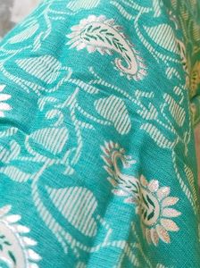 Sea Green Flower Print Look Long Ethnic Skirt